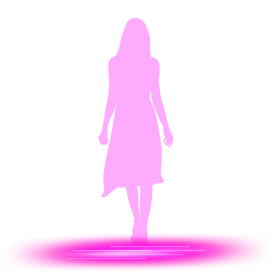 gehende Frau im rosa Kleid